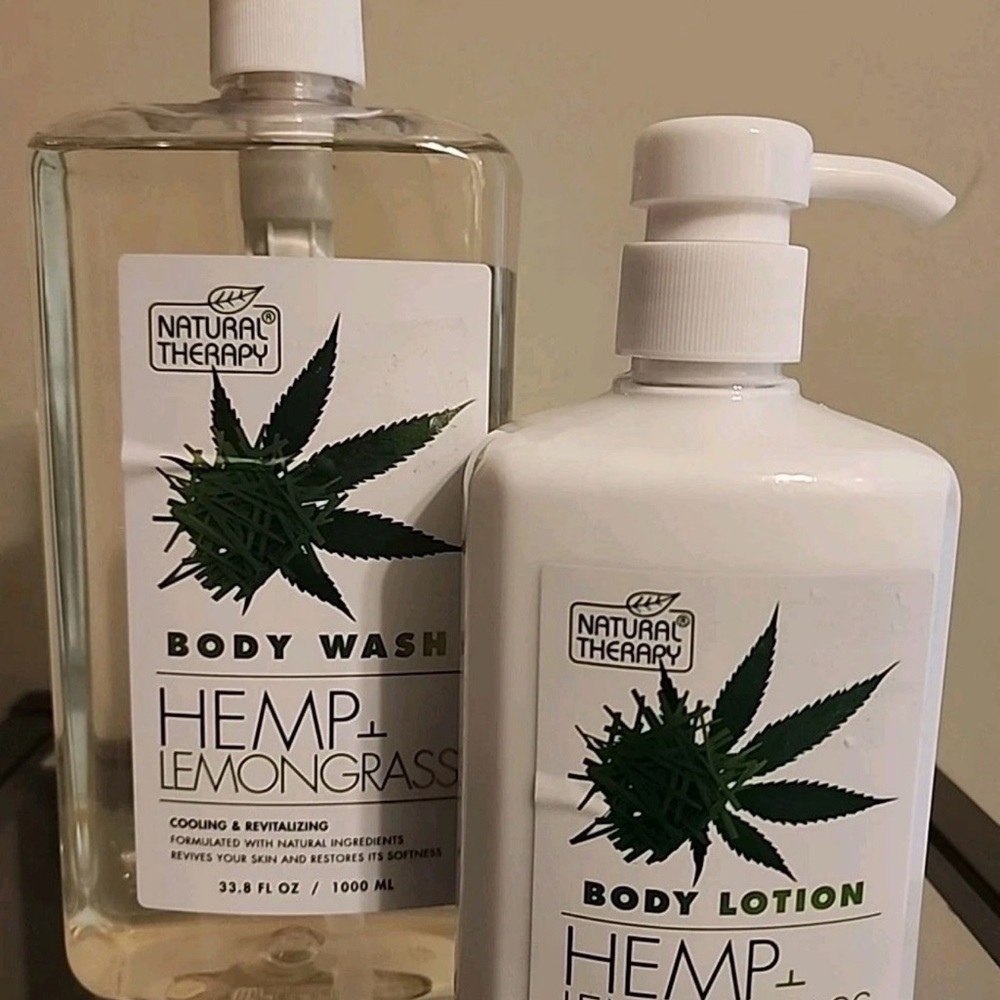 Hemp Lemongrass Body Wash and Lotion Set